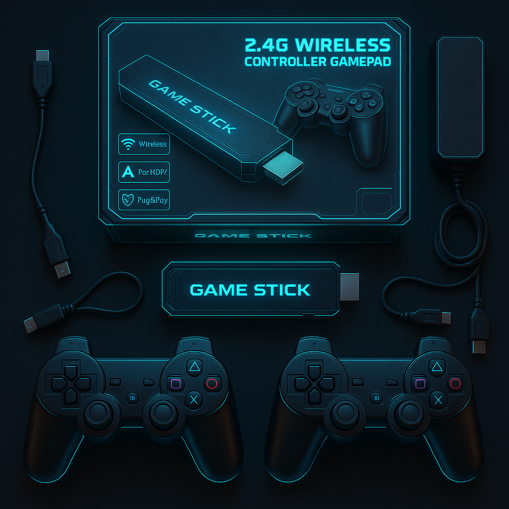 🎮 Convierte tu TV en una Consola en segundos + 2 controles tipo PS5 inalámbricos. ¡La diversión sin límites comienza ahora! 🚀